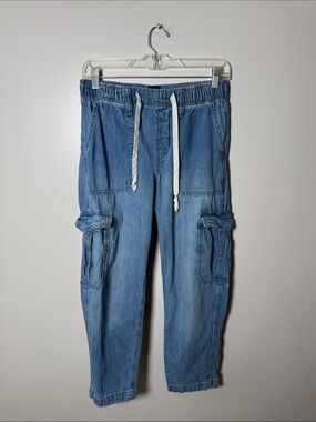 GAP Light Blue Cargo Joggers with Drawstring Size Small